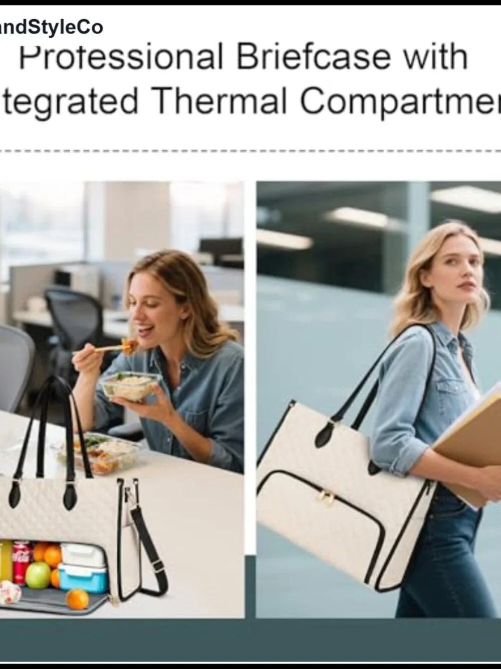 Insulated Lunch Tote Bag for Women Large Capacity Work Lunch Bag